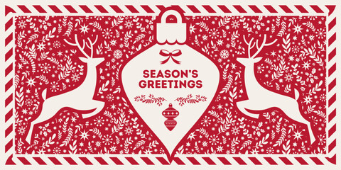 Seasons Greetings Folk Ornament Illustration © Sonulkaster
