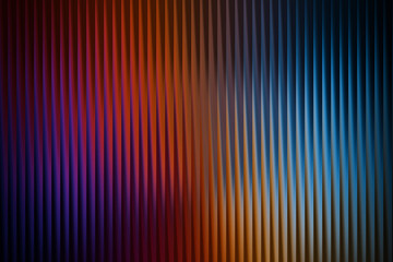 Obraz premium Abstract background with vertical ribbed texture and a gradient of deep purple, magenta, warm orange, and cool blue hues, creating a dynamic and modern visual effect