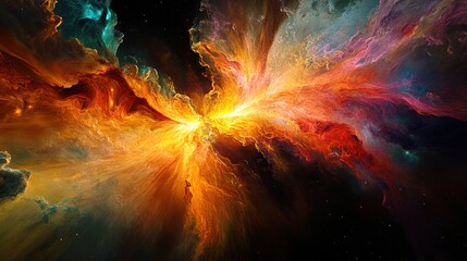 Abstract solar art depicting an immense eruption of superheated plasma in unseen colors against space.
