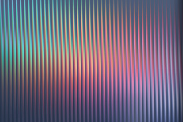 Iridescent ribbed texture with vertical lines, showcasing a mesmerizing blend of teal, pink, and golden hues, creating a futuristic and ethereal atmosphere