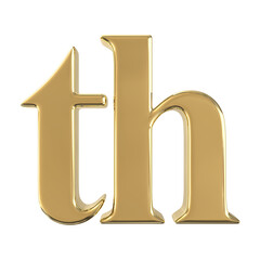 golden font letter th