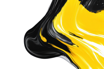 Bright combination of citron yellow and carbon black creates a stunning visual contrast emphasizing motion and texture in a dynamic abstract design