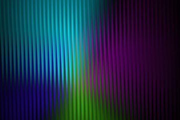 Fototapeta premium Abstract background with vertical ribbed texture in vibrant shades of blue, teal, green, and purple, creating a futuristic and dynamic visual effect