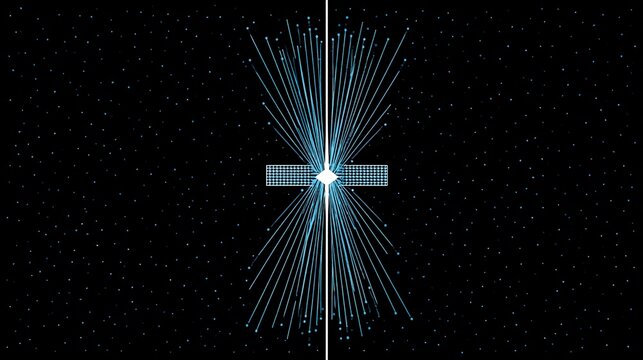 Celestial bodies linked by harmonic resonance lines, dancing in space with a fading phantom planet.
