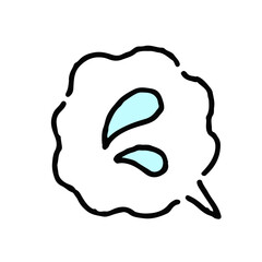 焦り（飛んでいる汗／sweat）・手描き・白地ふきだし