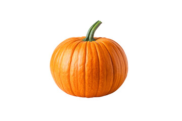 Obraz premium pumpkin, orange pumpkin with green stem, autumn harvest vegetable, isolated on a transparent background