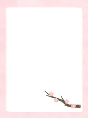 季節の挨拶状　梅の花　年賀状　寒中お見舞い