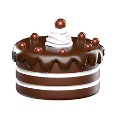 chocolate cake isolated on white