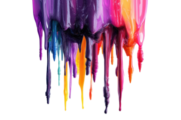 Cascading melted crayons create vibrant abstract art in bright colors and smooth textures while capturing light at unique angles