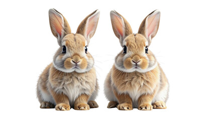Fototapeta premium Cute small bunny close-up isolated on transparent background