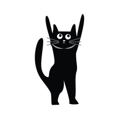 Acrobat Cat in Action. Active Playful Feline. Funny Cat Playing. Cute Playful Kitten