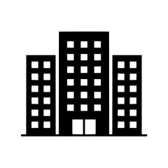 Silhouette of urban apartment building