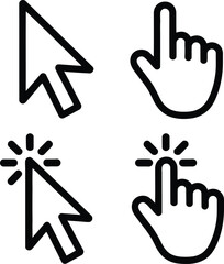 Click and Point Cursors Hand Interaction Vectors for Web Design