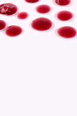 Facial peeling formula: red serum drops of chemical exfoliant, copy space.