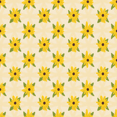 seamless pattern with yellow flowers