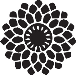 Black seamless abstract floral ornament vector design illustration with metallic steel hole pattern texture
