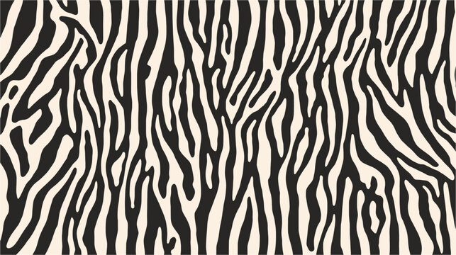 Abstract zebra pattern background with black and white stripes, creating a natural, textured design, perfect for various creative projects and design elements.