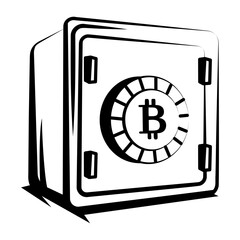 Hand drawn style icon depicting bitcoin