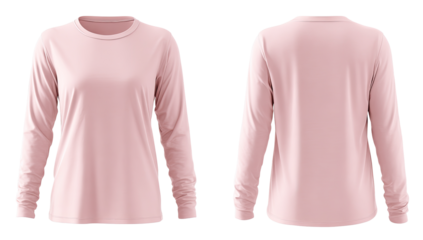 Light pink long sleeve top, front and back views