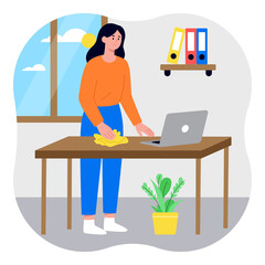 Cleaning office PNG file on transparent background.