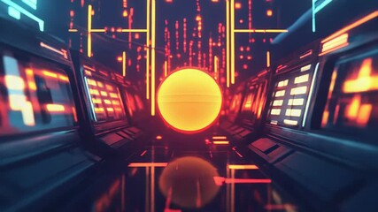 Futuristic server room with glowing digital data - Powered by Adobe