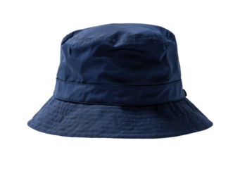 Navy blue bucket hat, back view