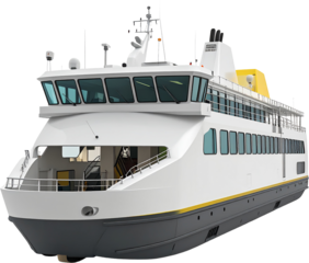 Ferry Isolated on White Background