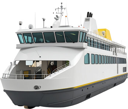 Ferry Isolated on White Background