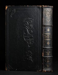 Antique book spine, embossed designs