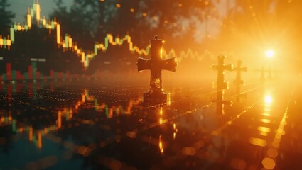 Economic Collapse Visualized with Stock Chart and Graves.