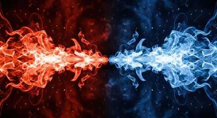 Fiery Fusion - A Dynamic Dance of Fire and Ice.