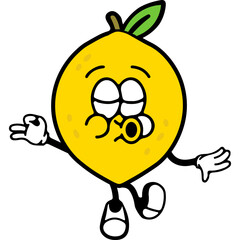 Cute Cartoon Lemon Character Illustration