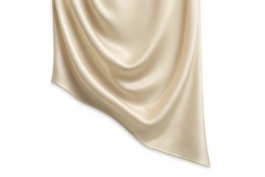 Cream satin silk fabric drapery with soft folds