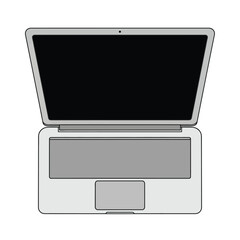 Sleek Laptop Illustration with Open Screen for Tech or Creative Projects