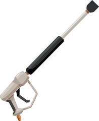 Pressure washer spray gun nozzle cleaning tool isolated on white background, ideal for washing cars and houses