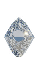 3D Realistic Diamond Gemstone Isolated Transparent Background with Sparkle