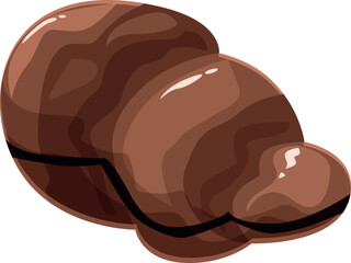 Freshly baked chocolate croissant tempting with its rich aroma and inviting glaze