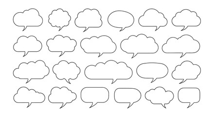 Variety of speech bubbles and thought clouds providing creative vector elements