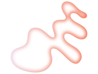 Abstract organic shape with soft pink and orange gradient, isolated on transparent background
