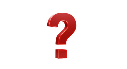 3d red question mark symbol isolated on black background