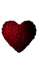 3D Red Rose Heart Shape Transparent Background