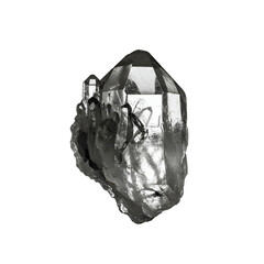 3d Render Isolated Clear Crystal on Black Background