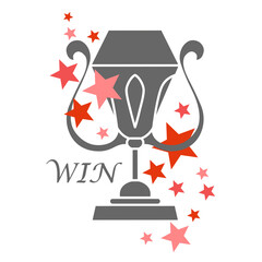 Trophy cup, award, vector icon in flat style. Simple winner symbol