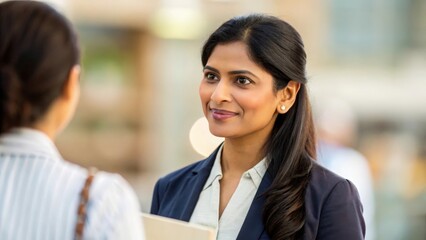 Obraz premium Indian female professional assisting customer — highlighting reliability, confidence, and business success