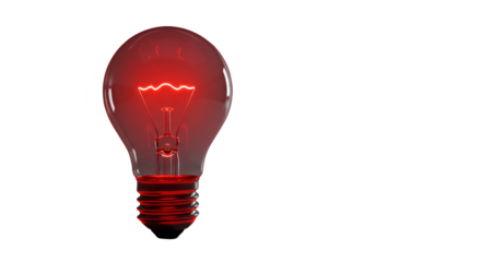 3D Render Red Light Bulb Isolated Transparent Background