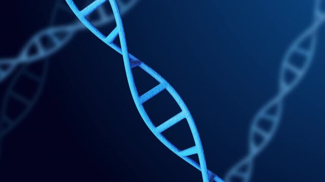 Science fiction DNA Animation Spinning on science background. Full Hd. 4K