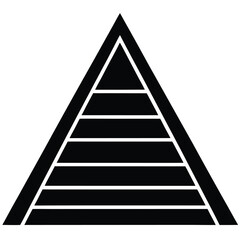 pyramid diagram vector icon on white background