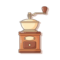 Vintage coffee grinder illustration for your rustic kitchen decor or creative cafe branding project today