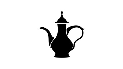 Elegant antique coffee pot silhouette for traditional designs, a timeless symbol of hospitality and rich cultural heritage, perfect for branding and heritage projects