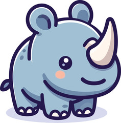 Cute Rhino Illustration